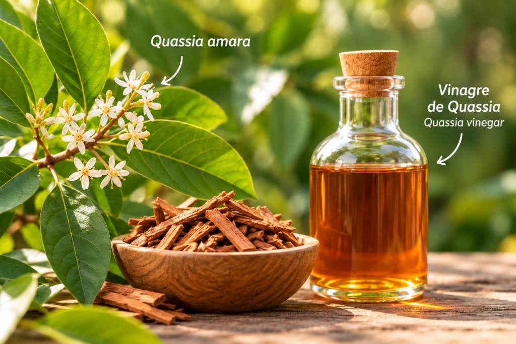 Quassia amara_ plant and vinegar